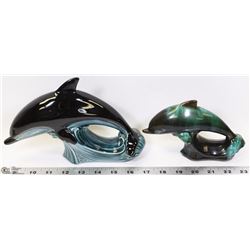 VINTAGE POOL LEAPING DOLPHIN ENGLAND W/BLUE