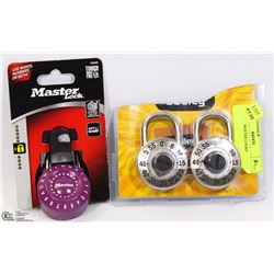 LOT OF 3 MASTER LOCKS