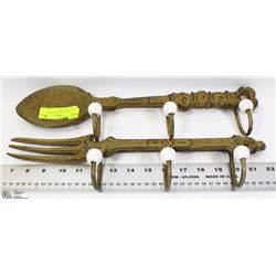 CAST IRON FORM AND SPOON HANGER 16" LONG