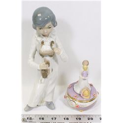 SET OF 2 VINTAGE PORCELAIN CASADES SPAIN FIGURINE WITH