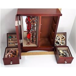 #6 - GLASS FRONTED JEWELRY BOX & CONTENTS