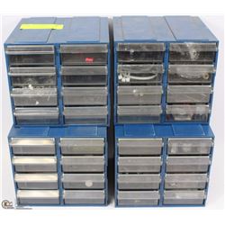 SET OF 4 NUT AND BOLT CASES FULL OF ASST SUPPLIES