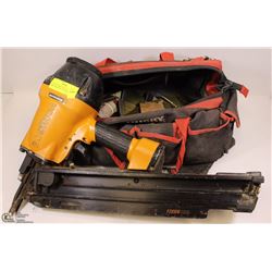 BOSTITCH 28WW NAIL GUN W/ HUSKY BAG FULL OF NAILS