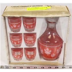 VINTAGE 1950'S DECANTER SET 7 PC SET JIG DURAND VE