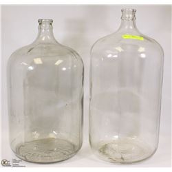 TWO GLASS WINE CARBIDE GLASS BOTTLES