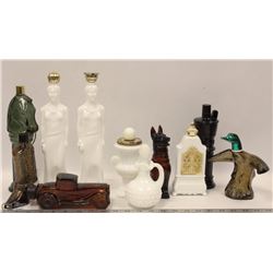 FLAT OF 11 VINTAGE AVON MILK GLASS BOTTLES, BOOT C