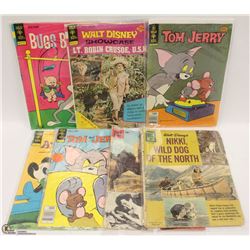 SET OF 5 GOLD KEY VINTAGE COMICS LT. ROBIN CRUSOE,