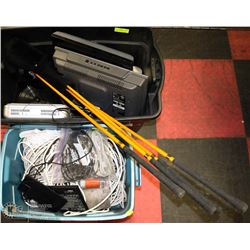 TOTE OF ASSORTED CABLES SOLD WITH TOTE OF