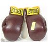 Image 1 : A PAIR OF EVERLAST LEATHER 12 OZ BOXING GLOVES