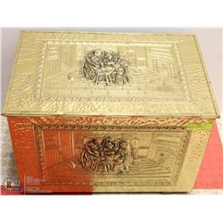 BRASS CLAD STORAGE BOX 16X23X16