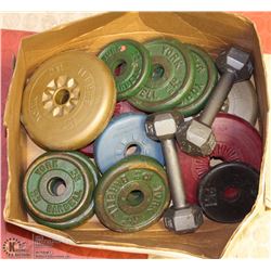 A BOX 60 LBS FREE WEIGHTS