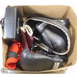 LARGE BOX OF KICKBOXING/MARTIAL ARTS