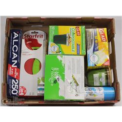 FLAT WITH ASSORTED HOUSEHOLD ITEMS INCLUDING