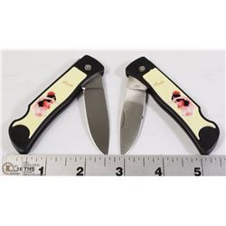LOT OF 2 HAWK TOPLESS WOMEN KNIVES