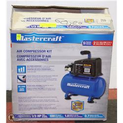 MASTERCRAFT 9PC 2GAL AIR COMPRESSOR KIT 1/3HP