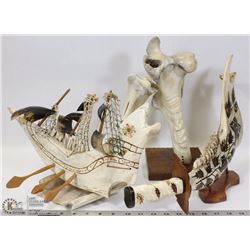 FLAT OF CARVED BONE ITEMS
