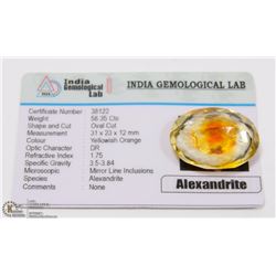 #30-YELLOWISH ORANGE  ALEXANDRITE  56.35CTS