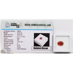 #32-NATURAL RED  ZIRCON 4.20CTS