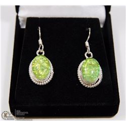 #21-AUSTRALIAN TRIPLE OPAL GEMSTONE EARRINGS