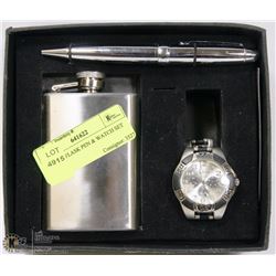 FONDINI FLASK PEN & WATCH SET