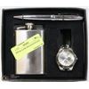 Image 1 : FONDINI FLASK PEN & WATCH SET