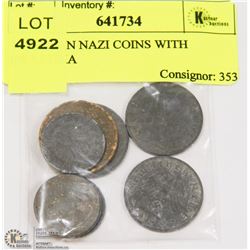 8 GERMAN NAZI COINS WITH SWASTIKA