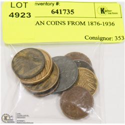 10 GERMAN COINS FROM 1876-1936