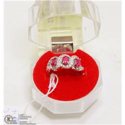 #13- RED RUBY & CZ RING