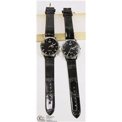 LOT OF 2 SWIDU WATCHES WITH BLACK STRAPS