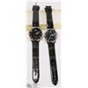 Image 1 : LOT OF 2 SWIDU WATCHES WITH BLACK STRAPS