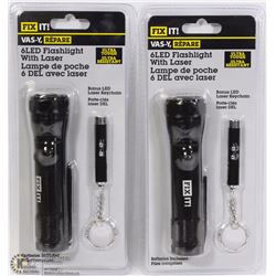 LOT OF 2 FIX IT 6LED FLASHLIGHTS