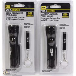 LOT OF 2 FIX IT 6LED FLASHLIGHTS