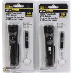 LOT OF 2 FIX IT 6LED FLASHLIGHTS