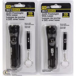 LOT OF 2 FIX IT 6LED FLASHLIGHTS