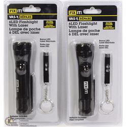 LOT OF 2 FIX IT 6LED FLASHLIGHTS