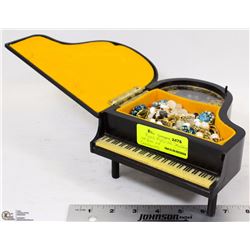 PIANO MUSICAL JEWELRY BOX WITH CONTENTS