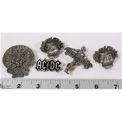 COLLECTION OF VINTAGE ROCK PINS