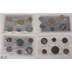 LOT OF 4 PROOFLIKE COINS SETS, 1984, 1987, 1988 &