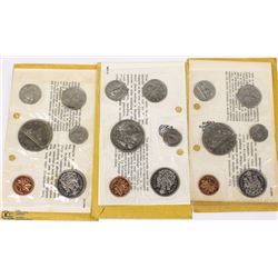 LOT OF 3 PROOFLIKE COIN SETS, 1968, 1969 & 1970
