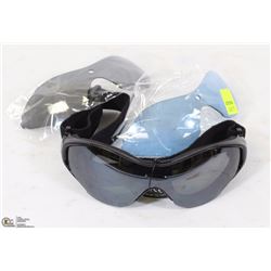 OUTDOOR SPORT SUNGLASSES WITH 2 EXTRA LENS SETS