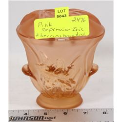 PINK DEPRESSION IRIS THERRINS BONE DISH