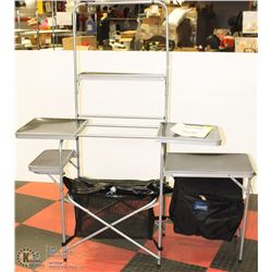 FOLD UP CAMPING KITCHEN STATION WITH CASE