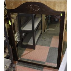 VINTAGE LARGE 31” X 42” WOODFRAMED MIRROR