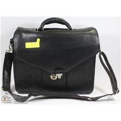 BLACK TARGUS LEATHER ATTACHE / LAPTOP