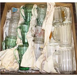 LARGE FLAT W/COCA-COLA MUGS, BEER MUGS,