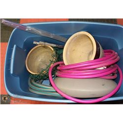 LARGE BLUE BIN WITH GARDEN