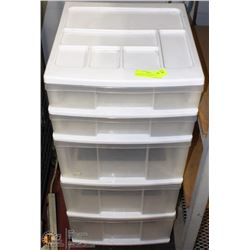 5 DRAWER PLASTIC STORAGE CONTAINER ON WHEELS