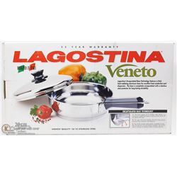 LAGOSTINA 20 CM STAINLESS STEEL SAUTE PAN W/LID