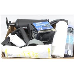 FLAT OF SPORT GEAR INCL WTER BOTTLES, PUMP ETC