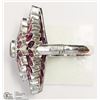 Image 3 : STERLING SILVER RUBY HEAVY RING